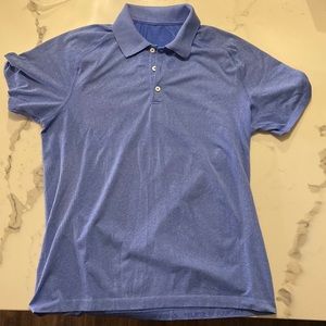 lululemon Metal Vent Tech Polo Heathered Light Blue Size Large